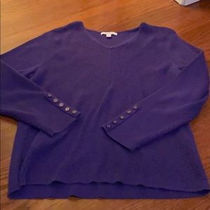 purple ribbed sweater